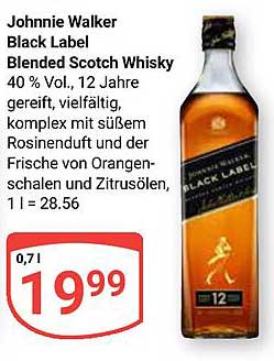 Johnnie Walker Black Label Blended Scotch Whisky 0,7 L