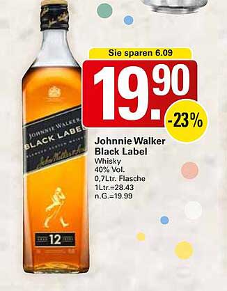 Johnnie Walker Black Label Whisky 0,7L