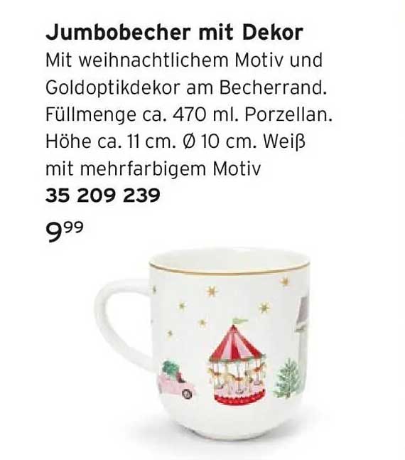 Jumbobecher mit Dekor