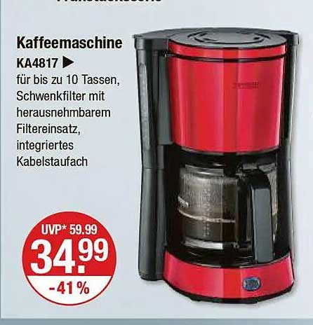 Kaffeemaschine KA4817 für bis zu 10 Tassen