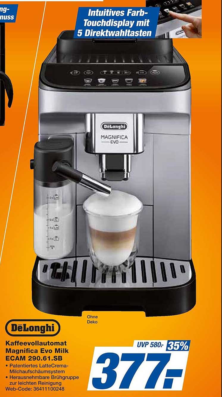 Kaffeevollautomat DeLonghi Magnifica Evo Milk ECAM 290.61.SB