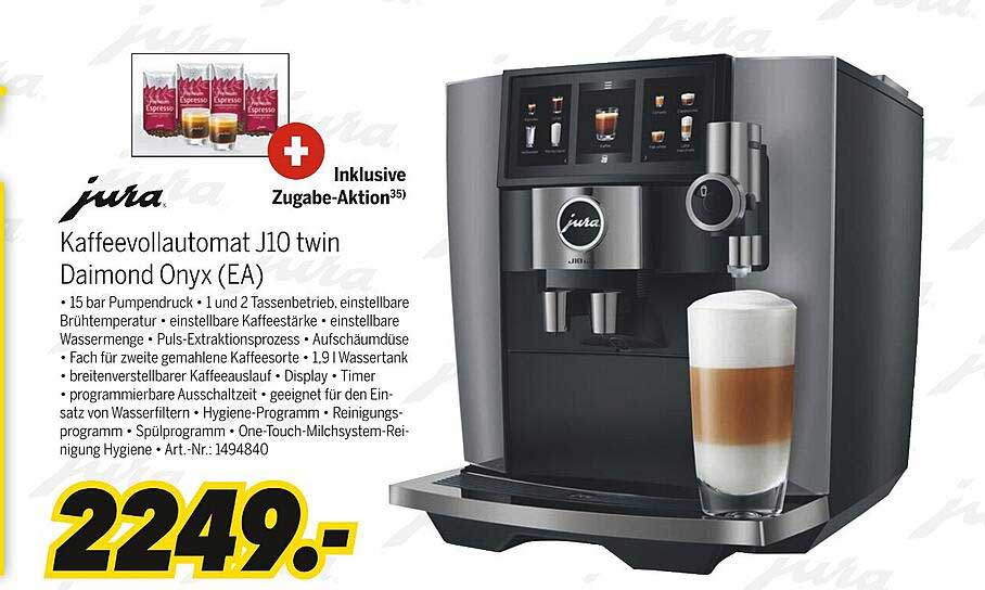 Kaffevollautomat J10 twin Daimond Onyx (EA)