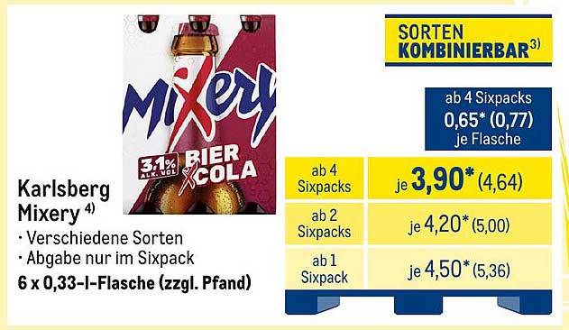 Karlsberg Mixery 6 x 0,33 l-Flasche