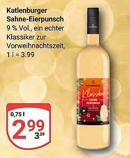 Katlenburger Sahne-Eierpunsch 0,75 l - Ein Weihnachtsklassiker!