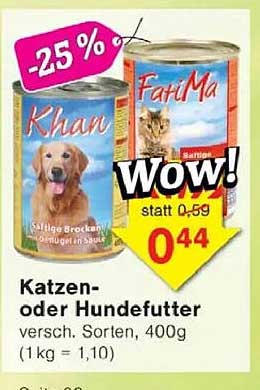 Katzen- oder Hundefutter verschiedene Sorten, 400g