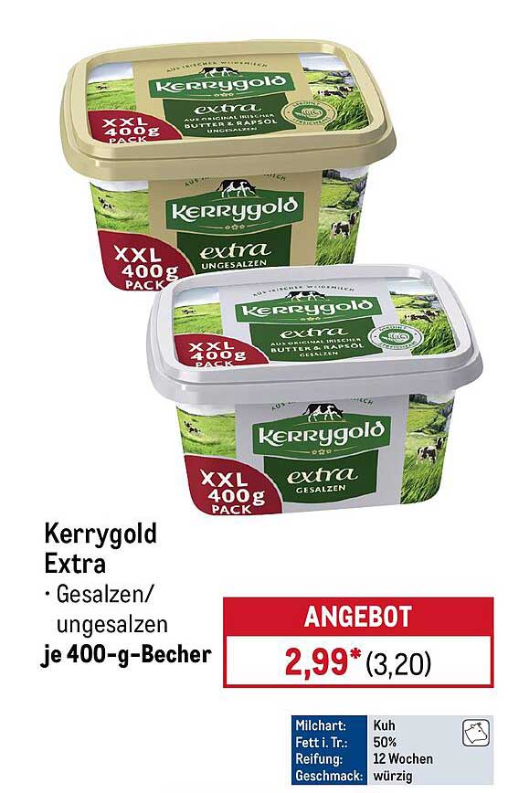 Kerrygold Extra - Gesalzen/ Ungesalzen je 400-g-Becher