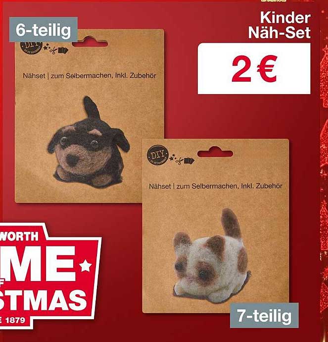 Kinder Näh-Set 6-teilig oder 7-teilig
