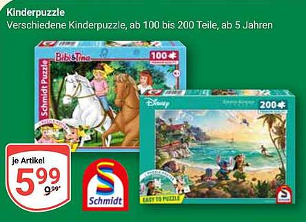 Kinderpuzzle von Schmidt – verschiedene Motive, ab 5 Jahren