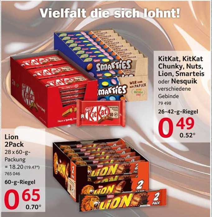 KitKat, KitKat Chunky, Nuts, Lion, Smarties oder Nesquik - verschiedene Gebinde