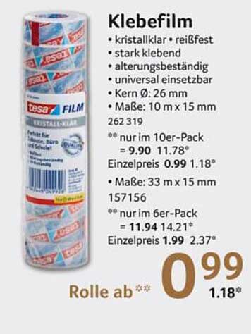 Klebefilm - tesa Film kristallklar