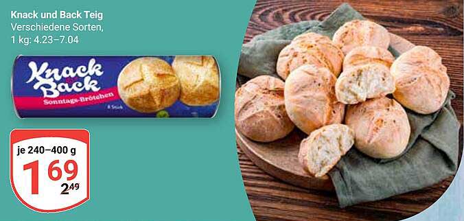 Knack und Back Teig – verschiedene Sorten