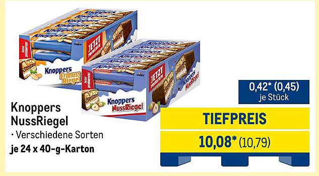 Knoppers NussRiegel - verschiedene Sorten im praktischen 24er-Karton