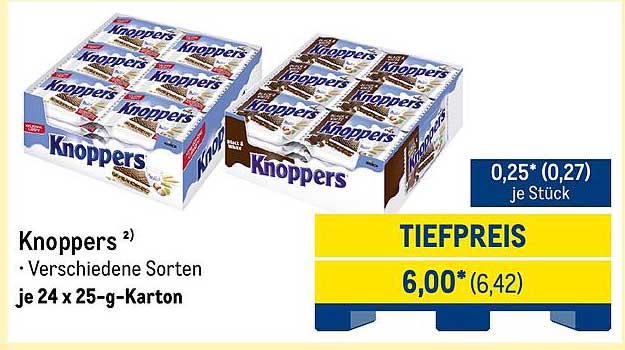 Knoppers – verschiedene Sorten im praktischen Karton