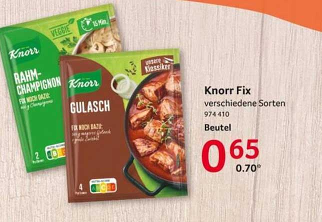Knorr Fix verschiedene Sorten