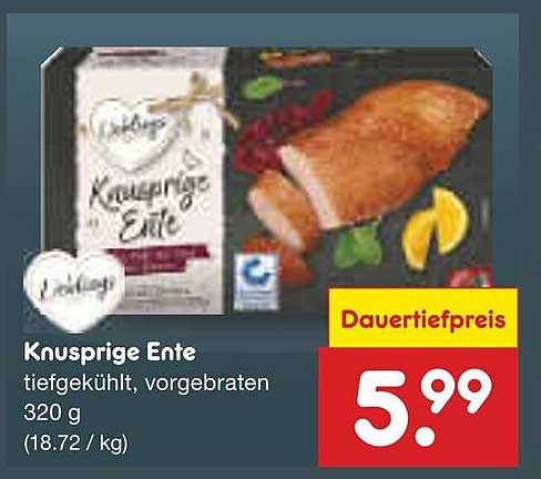 Knusprige Ente - tiefgekühlt, vorgebraten 320 g