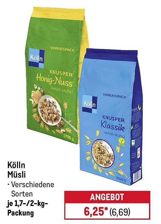 Kölln Müslis – Knusper Honig-Nuss und Knusper Klassik