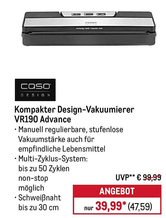 Kompatker Design-Vakuumierer VR190 Advance