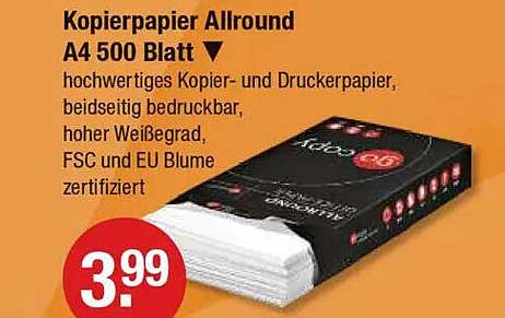 Kopierpapier Allround A4 500 Blatt