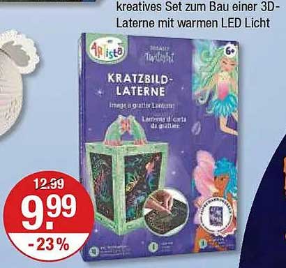 Kreatives Set zur Bau einer 3D-Laterne mit warmen LED Licht - KRATZBILD-LATERNE