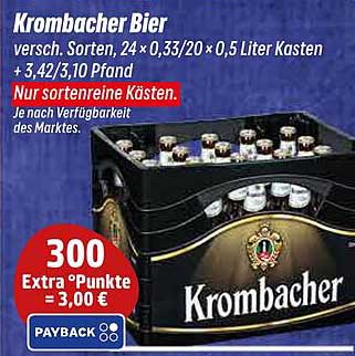 Krombacher Bier 24 x 0,33/0,5 Liter Kasten