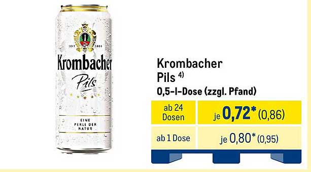 Krombacher Pils 0,5 l-Dose (zzgl. Pfand)