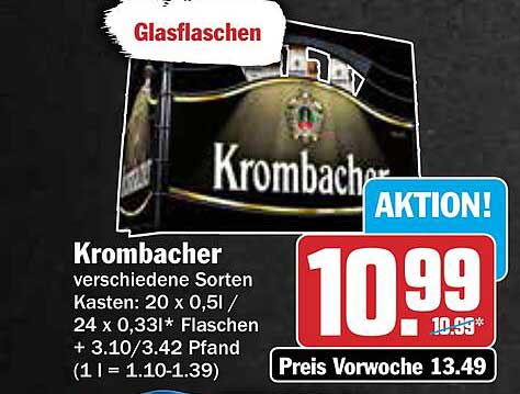 Krombacher - verschiedene Sorten im Kasten