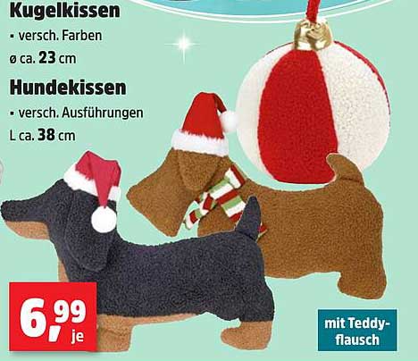 Kugelkissen und Hundekissen in verschiedenen Ausführungen