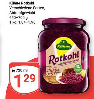 Kühne Rotkohl - 720 ml für nur 1,29 €