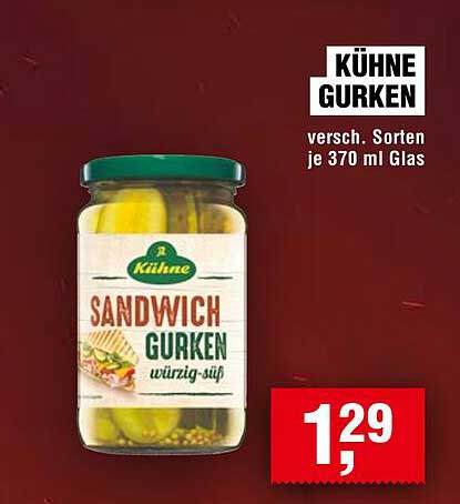 KÜHNE SANDWICH GURKEN 370 ml