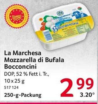 La Marchesa Mozzarella di Bufala Bocconcini, 250-g-Packung