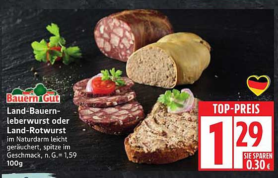 Land-Bauernleberwurst oder Land-Rotwurst