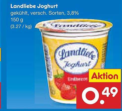 Landliebe Joghurt, gekühlt, verschiedene Sorten, 3,8%, 150 g
