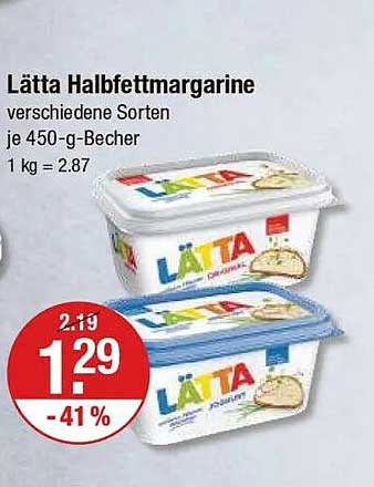 Lätta Halbfettmargarine verschiedene Sorten je 450-g-Becher