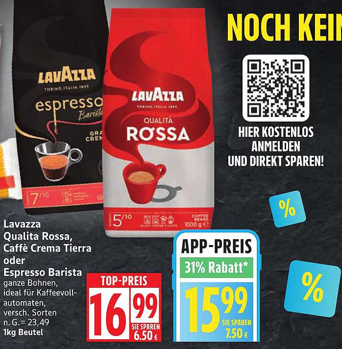 Lavazza Qualita Rossa, Caffè Crema Tierra oder Espresso Barista 1kg Beutel