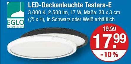 LED-Deckenleuchte Testara-E