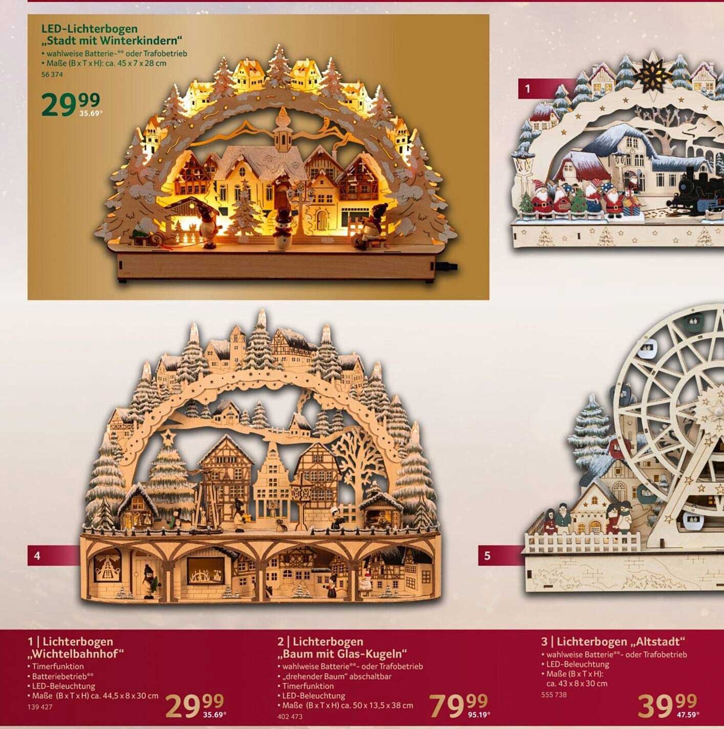 LED-Lichterbogen „Stadt mit Winterkindern“