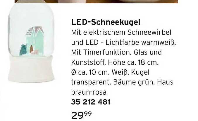 LED-Schneekugel mit elektrischen Schneewirbel