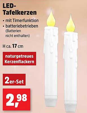 LED-Tafelkerzen 2er-Set mit Timerfunktion