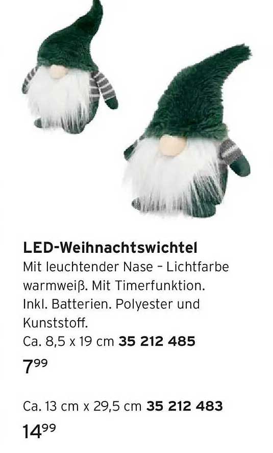LED-Weihnachtswichtel mit leuchtender Nase