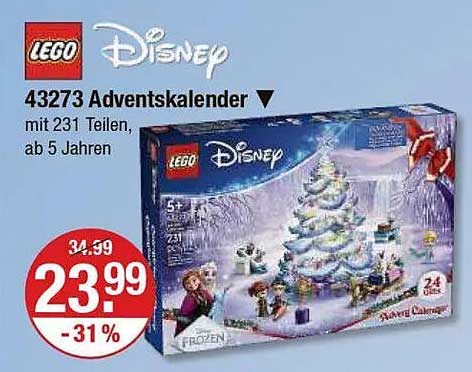 LEGO Disney 43273 Adventskalender - 231 Teile für das perfekte Weihnachtsfest