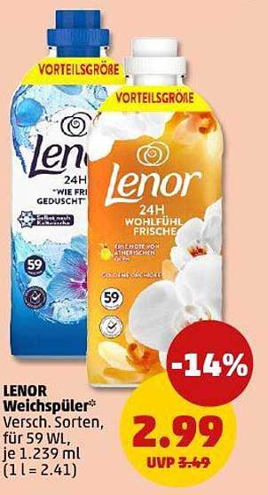 LENOR Weichspüler - Versch. Sorten, 59 WL, je 1.239 ml