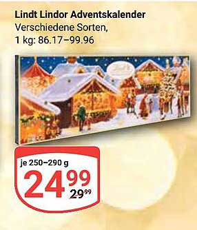 Lindt Lindor Adventskalender, Verschiedene Sorten