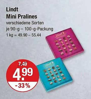 Lindt Mini Pralines - verschiedene Sorten