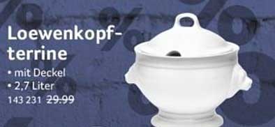 Löwenkopf-Terrine mit Deckel 2,7 Liter