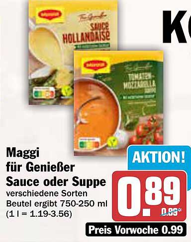 Maggi für Genießer Sauce oder Suppe - verschiedene Sorten