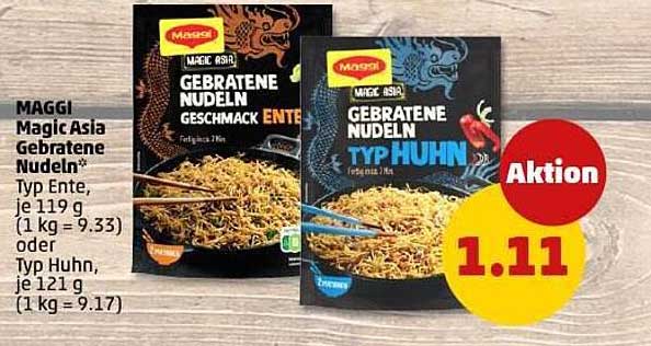MAGGI Magic Asia Gebratene Nudeln Typ Ente und Typ Hühn
