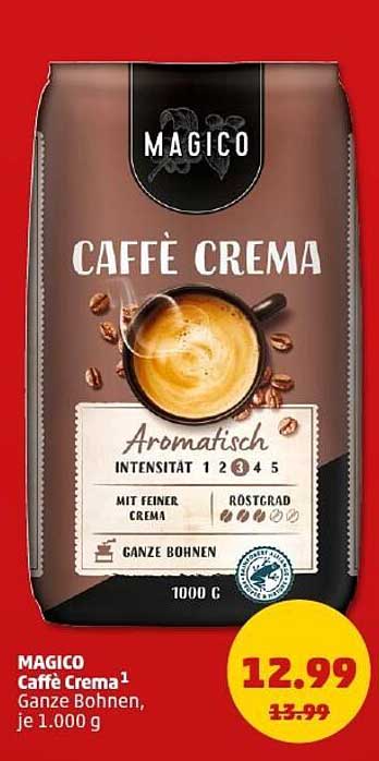 MAGICO Caffè Crema, Ganze Bohnen, je 1.000 g