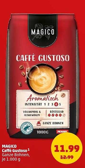 MAGICO Caffè Gustoso 1 Ganze Bohnen, je 1.000 g