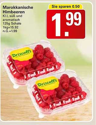 Marokkanische Himbeeren 125g Schale