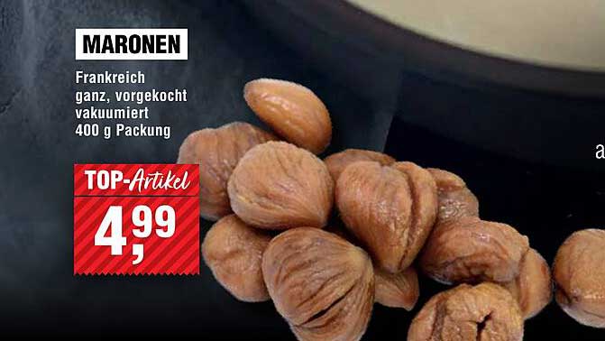 MARONEN Frankreich ganz, vorgekocht vakuumiert 400 g Packung